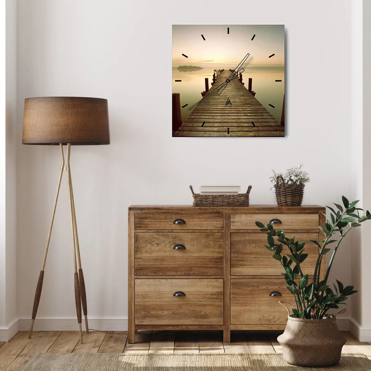 Wanduhr - Glasuhr - Tagesanbruch, Morgendämmerung, Licht - 30x30 cm