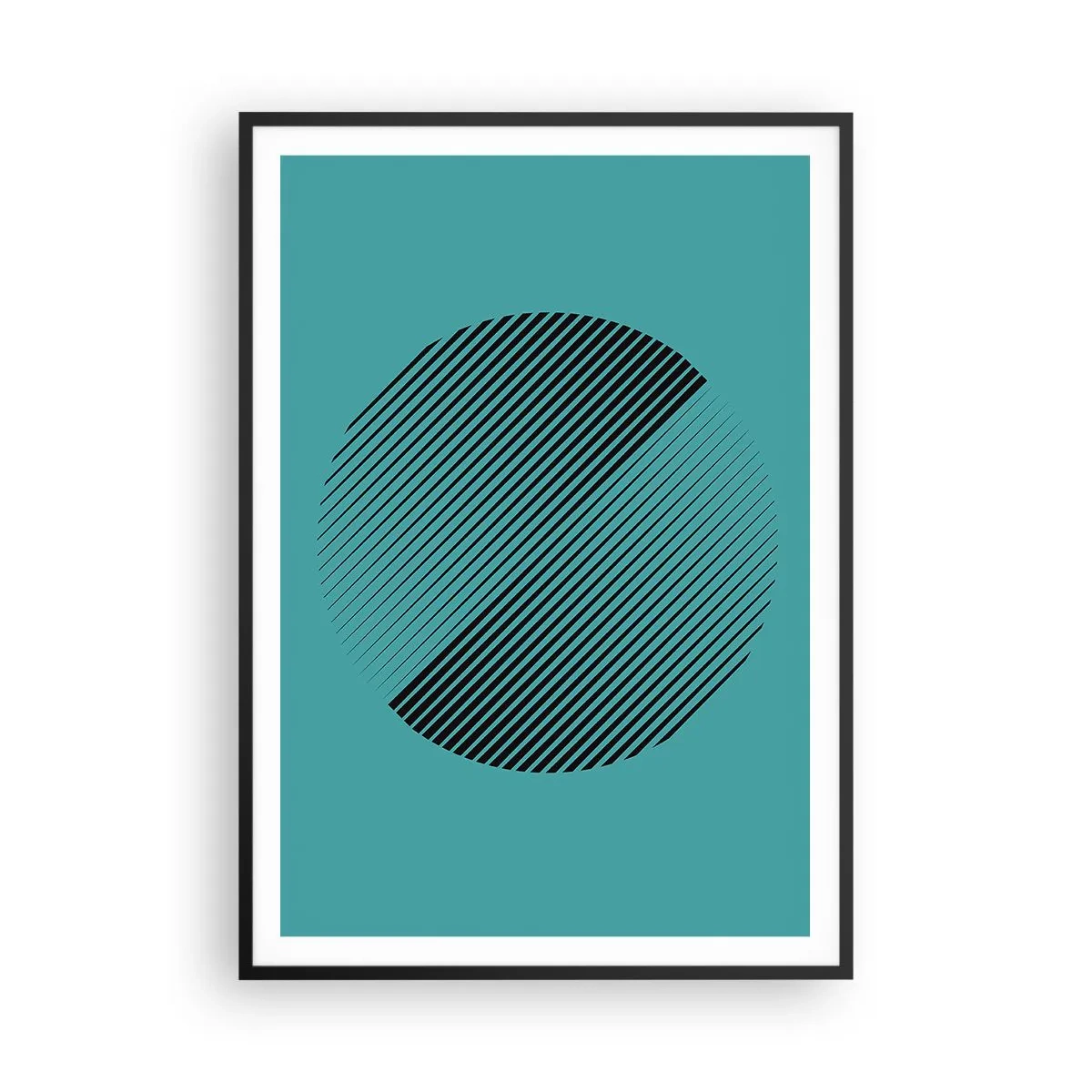 Poster in einem schwarzem Rahmen - Kreis – eine geometrische Variante - 70x100 cm