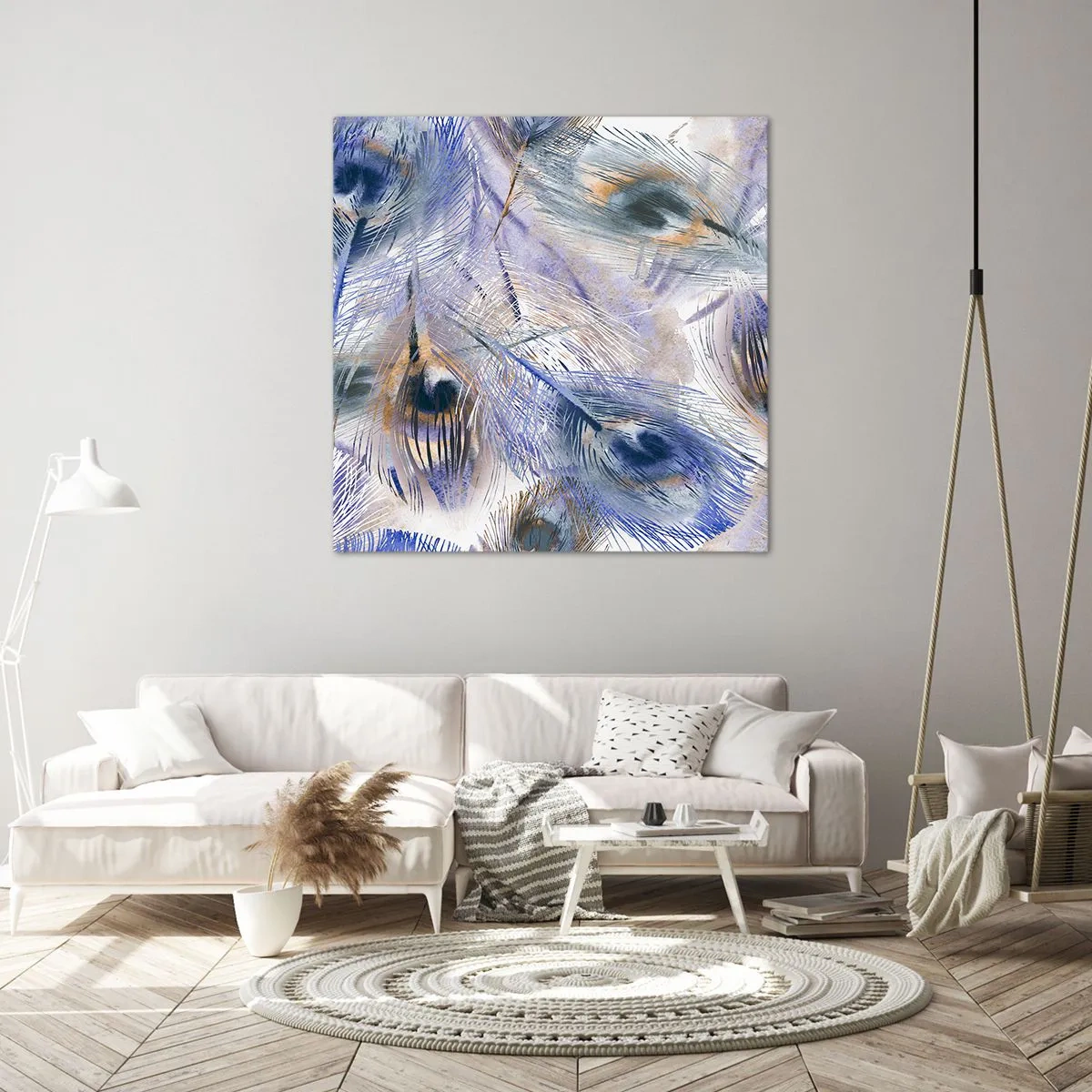 Bild auf Leinwand - Leinwandbild - Pfau-Komposition - 30x30 cm