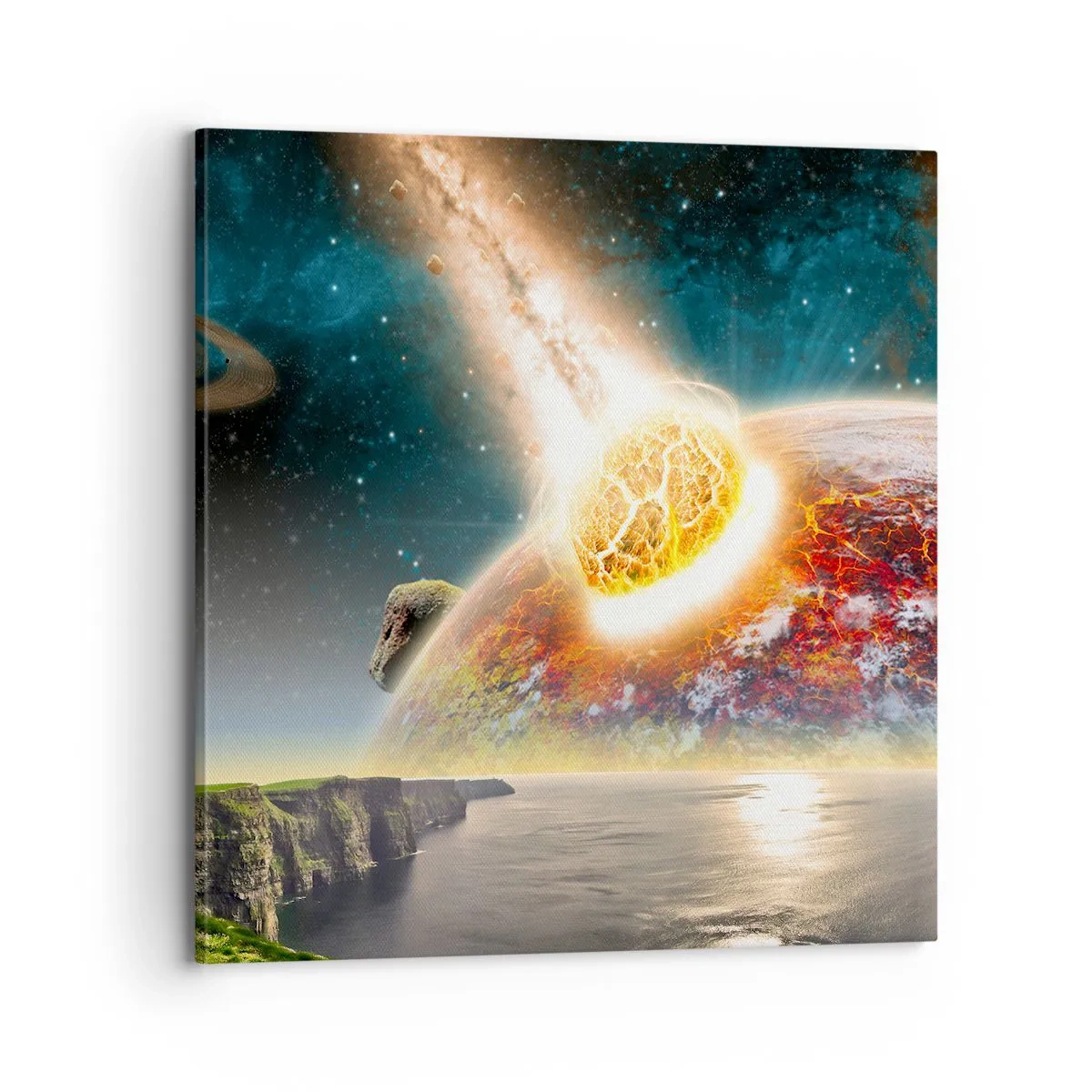 Bild auf Leinwand - Leinwandbild - Kosmisches Drama - 70x70 cm