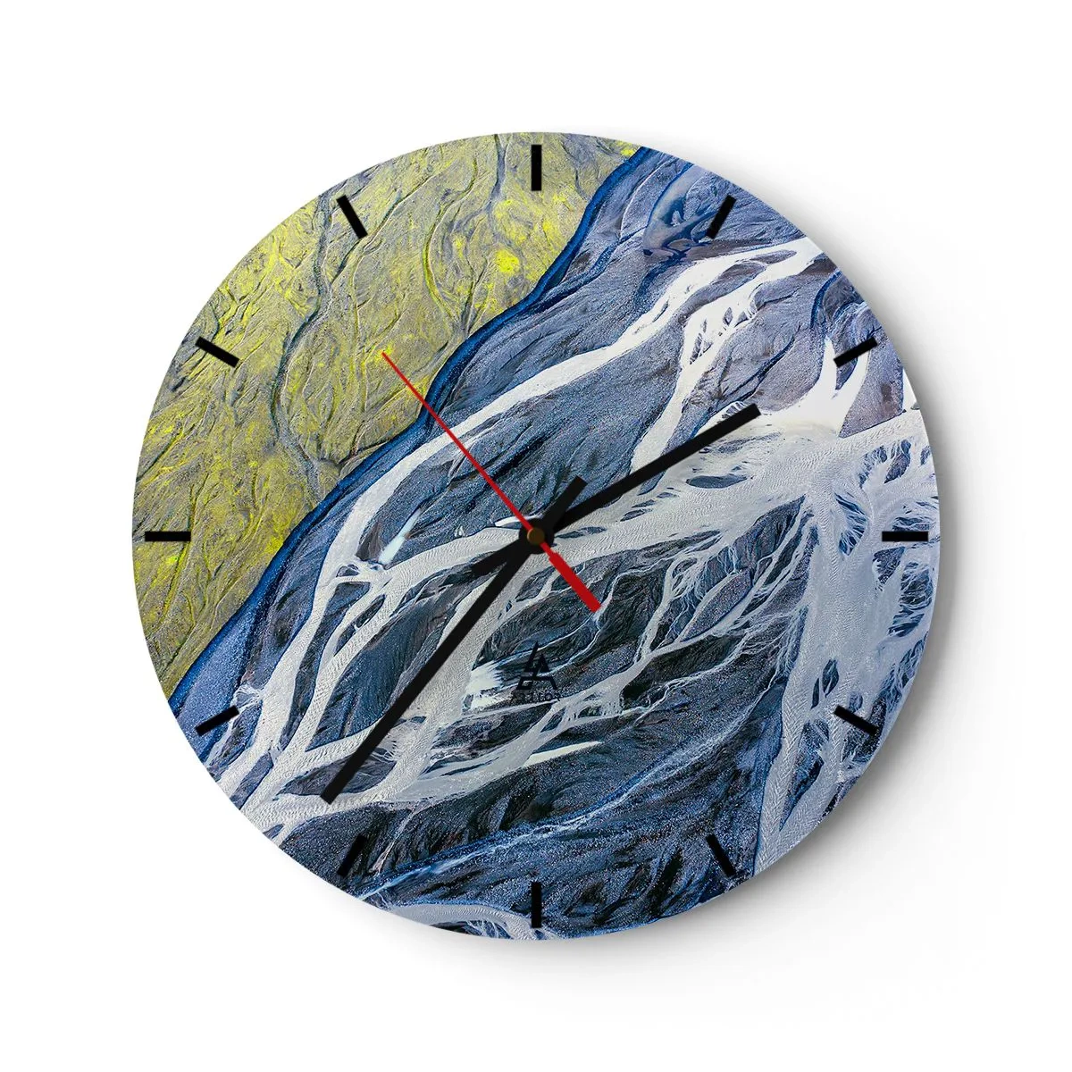 Wanduhr - Glasuhr - Felsmalereien der Natur - 40x40 cm