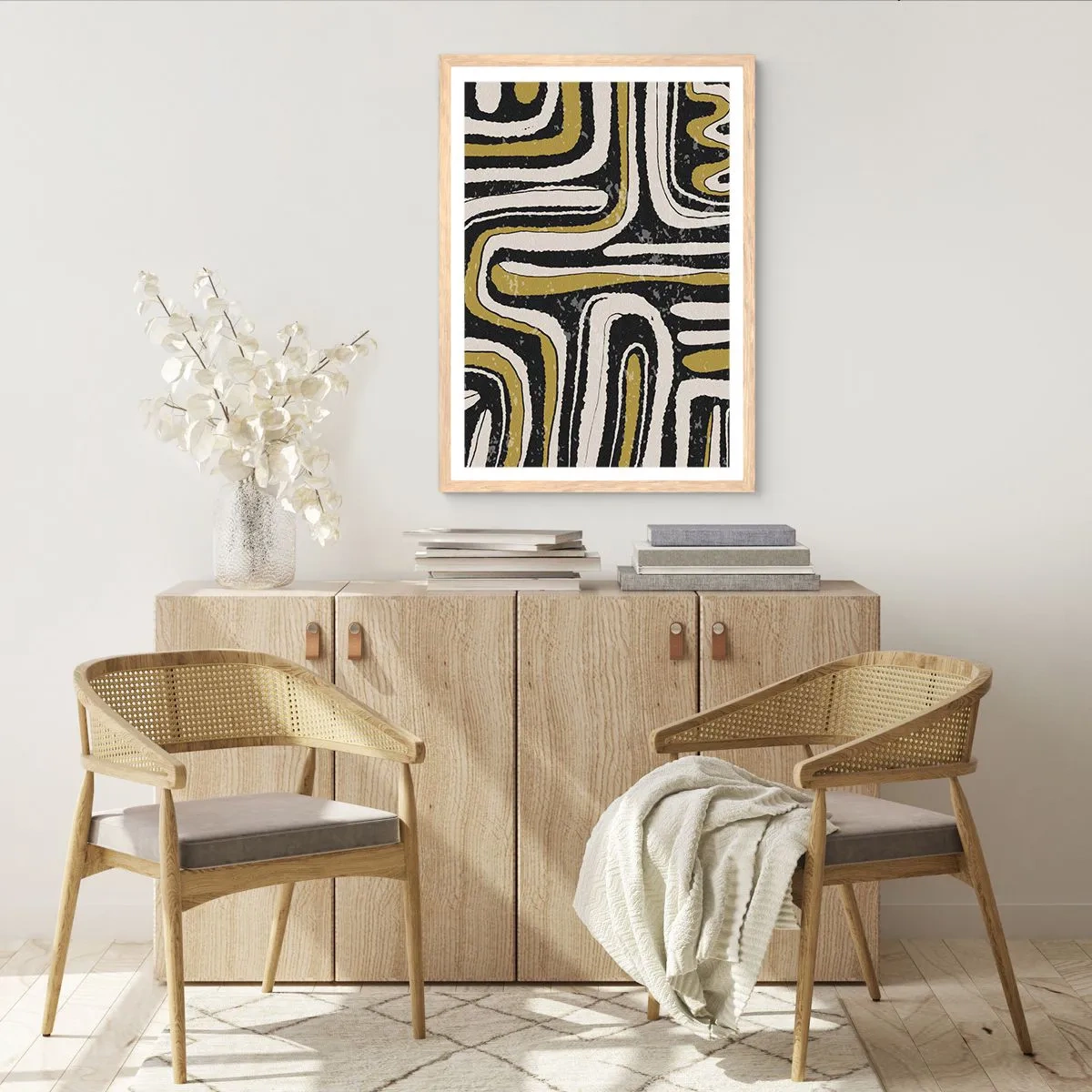 Poster in einem Rahmen aus heller Eiche - Komposition: Straßen und Gassen - 61x91 cm