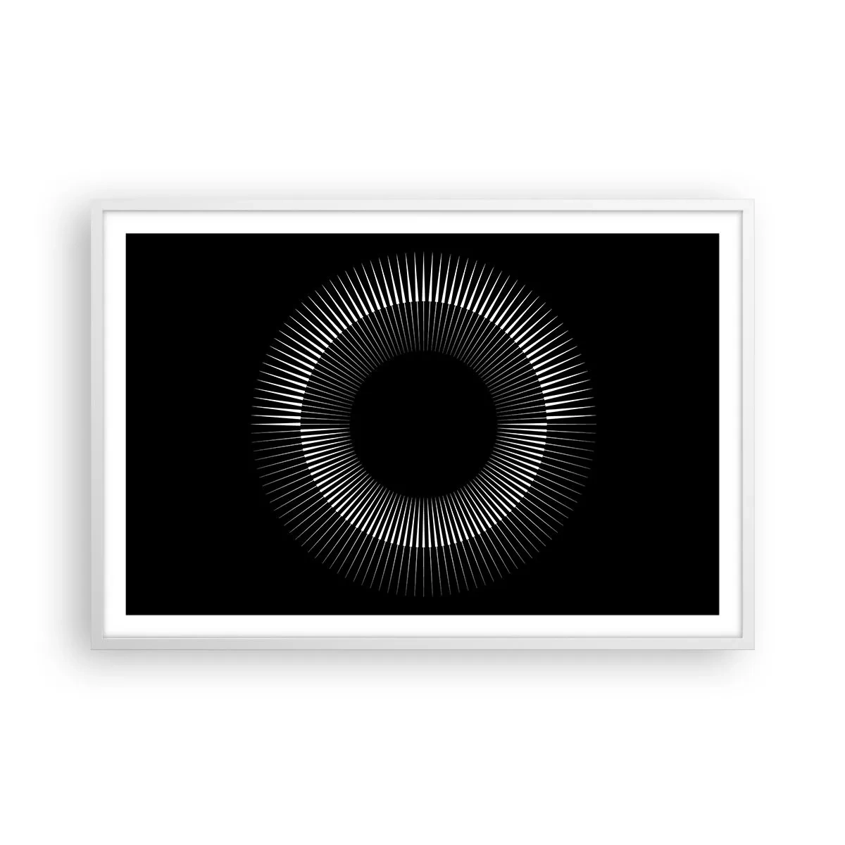 Poster in einem weißen Rahmen - Schwarze Sonne - 91x61 cm