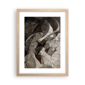 Poster in einem Rahmen aus heller Eiche - Zirkulation von Erdfarben - 30x40 cm