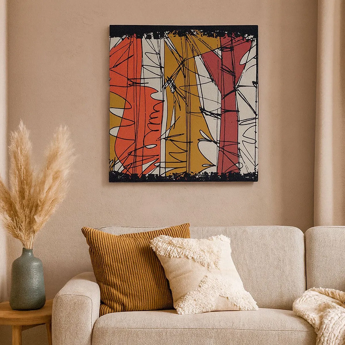 Bild auf Leinwand - Leinwandbild - Spontane Komposition - 30x30 cm