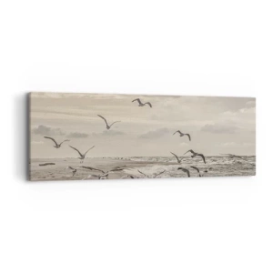 Bild auf Leinwand - Leinwandbild - Meeresrauschen, Vogelgesang - 90x30 cm