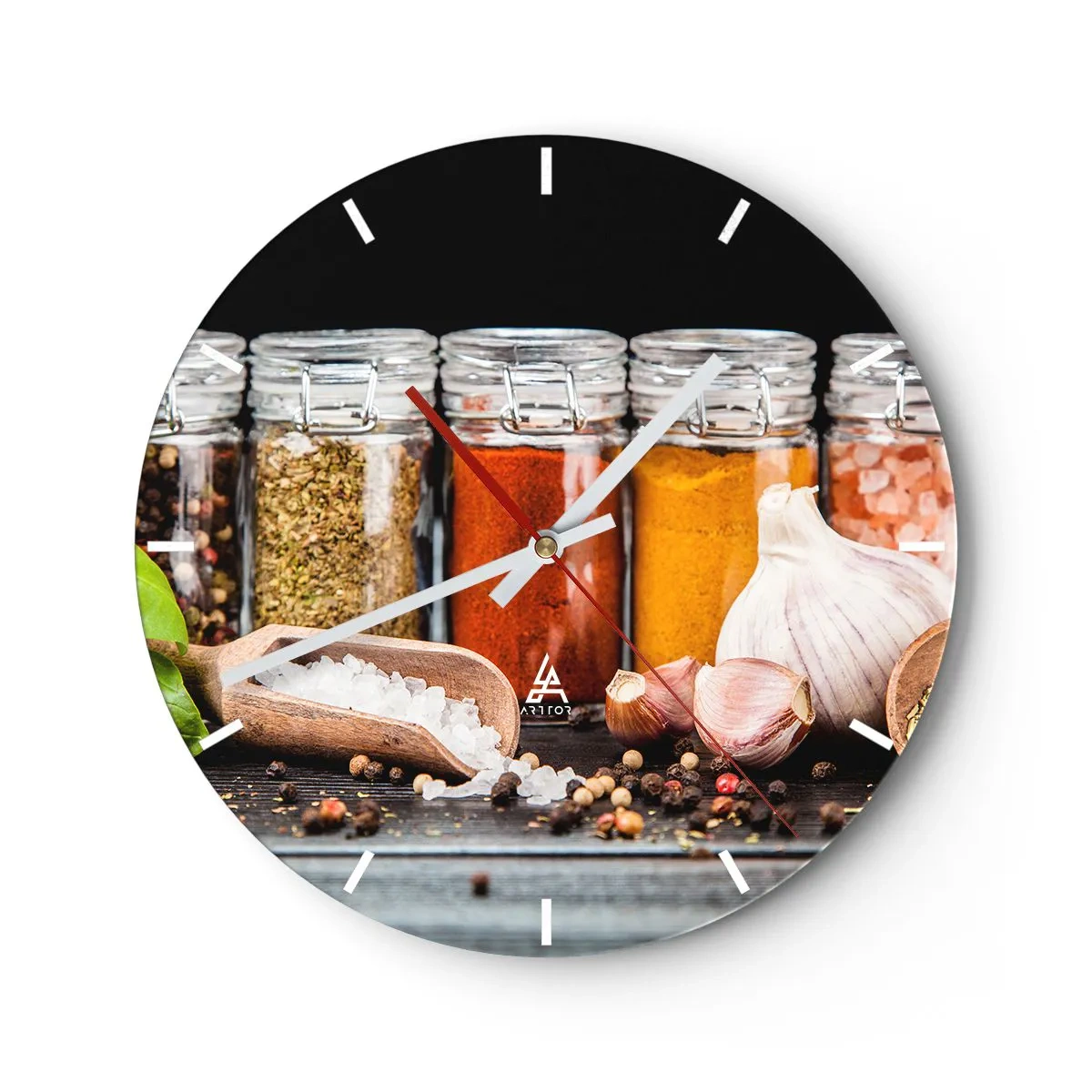 Wanduhr - Glasuhr - Für einen Geschmack des Lebens - 40x40 cm