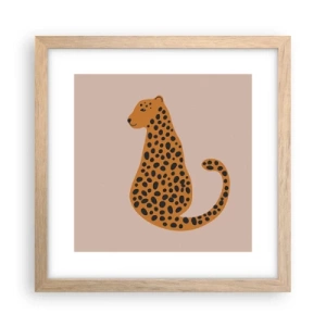Poster in einem Rahmen aus heller Eiche - Leopardenmuster ist ein modisches Muster - 30x30 cm