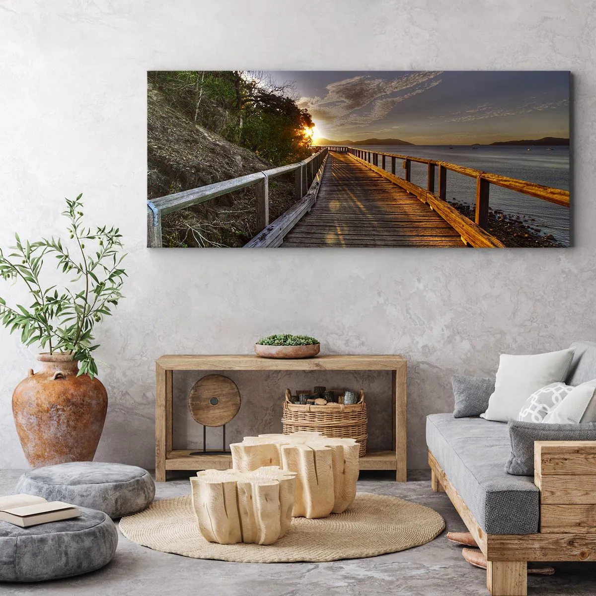 Bild auf Leinwand - Leinwandbild - Gehen, weiter der Sonne entgegengehen - 90x30 cm