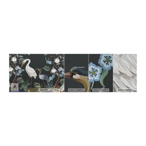 Fototapeten Muster Premium Sand - Vogelparade - Tiere, Blumen, Vogel - 100x30 cm