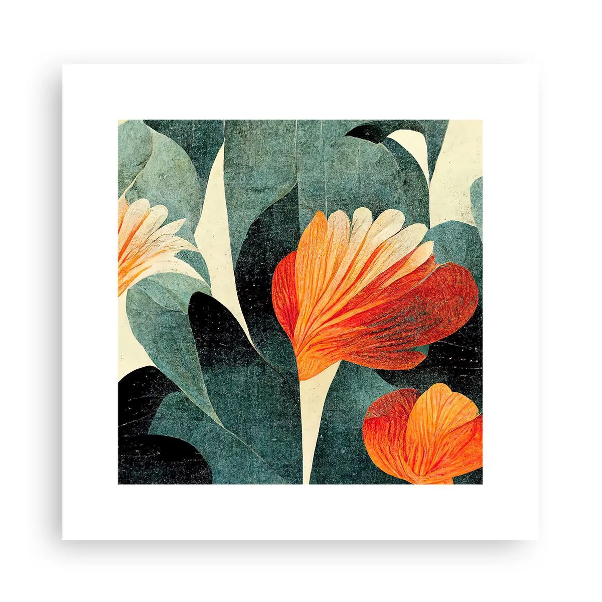 Poster - Hitze der Tropen und Kühle des Grüns - 30x30 cm