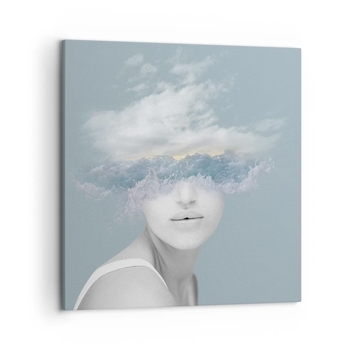 Bild auf Leinwand - Leinwandbild - Mit dem Kopf in den Wolken - 50x50 cm
