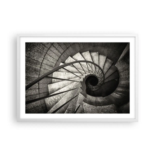 Poster in einem weißen Rahmen - Treppe hoch, Treppe runter - 70x50 cm
