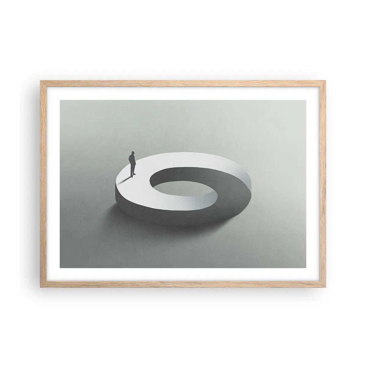 Poster in einem Rahmen aus heller Eiche - Und wie soll man davon klug werden - 70x50 cm
