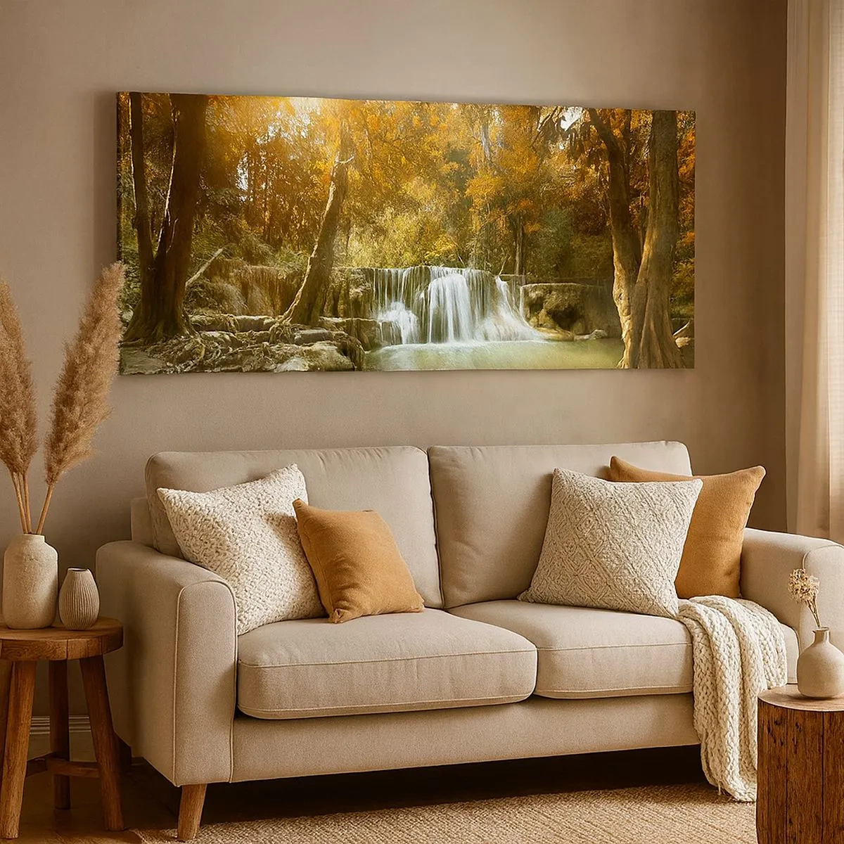 Bild auf Leinwand - Leinwandbild - Parkkaskade - 100x40 cm