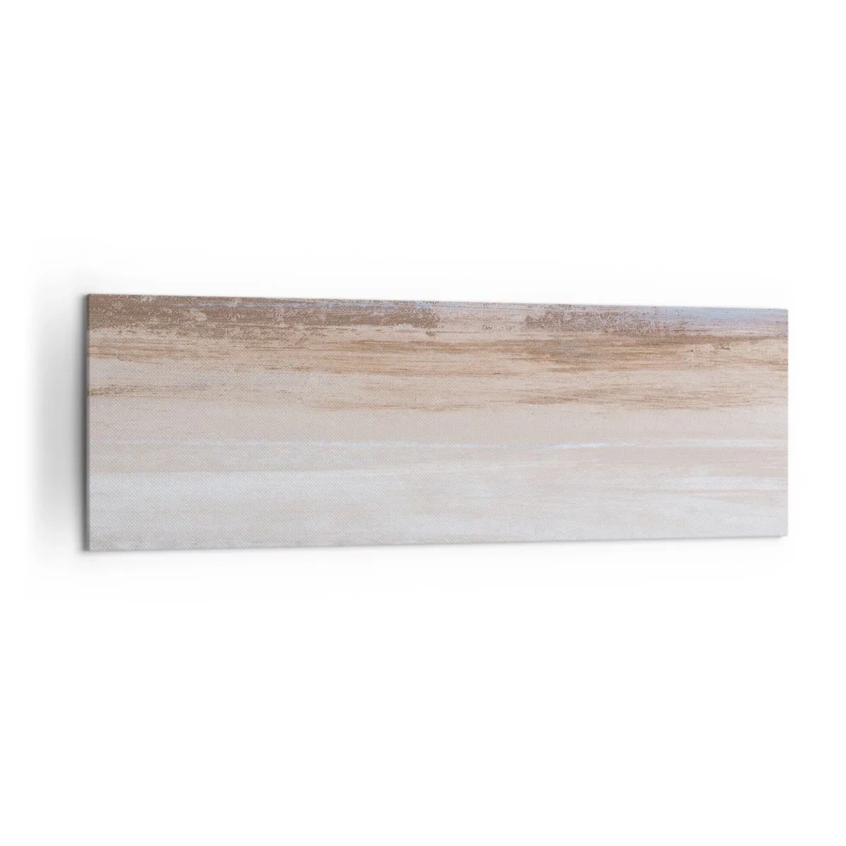 Bild auf Leinwand - Leinwandbild - Eine subtile Landschaft in Pastelltönen von Blau und Beige - 160x50cm - Mehrdeutige Landschaft - Moderne Wanddekoration für Wohnzimmer und Schlafzimmer ARTTOR