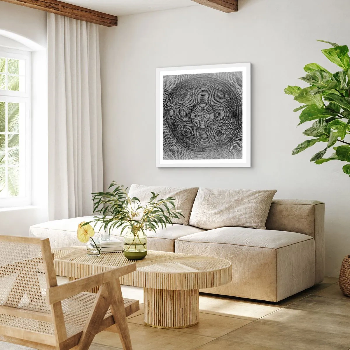 Poster in einem weißen Rahmen - Zeichen der Zeit - 30x30 cm