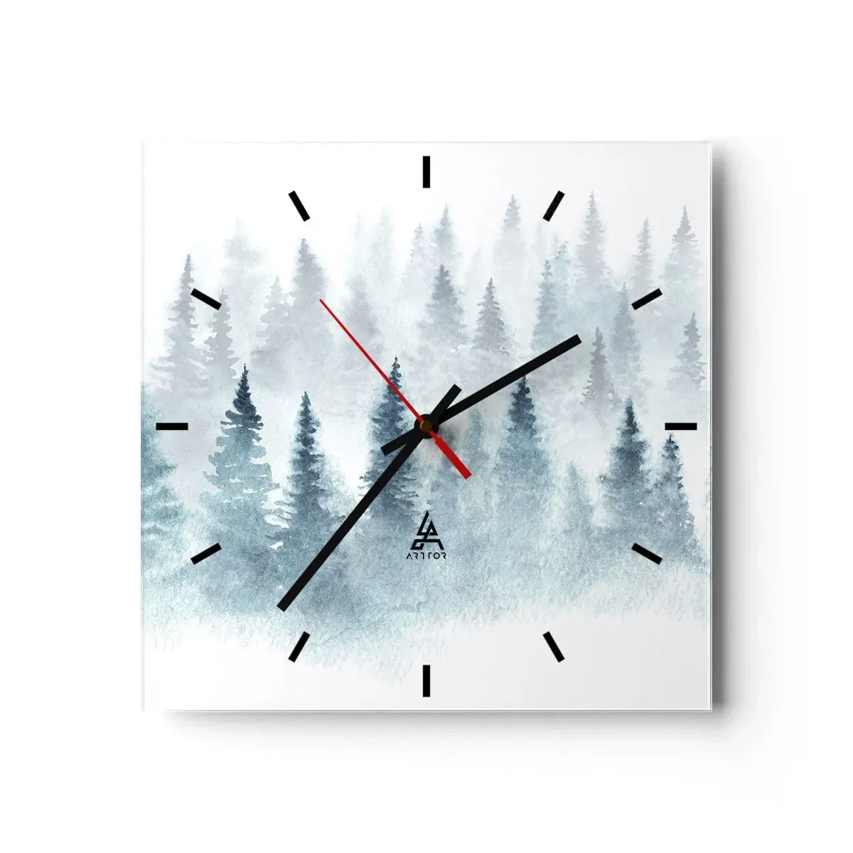 Wanduhr - Glasuhr - In Nebel gehüllt - 40x40 cm