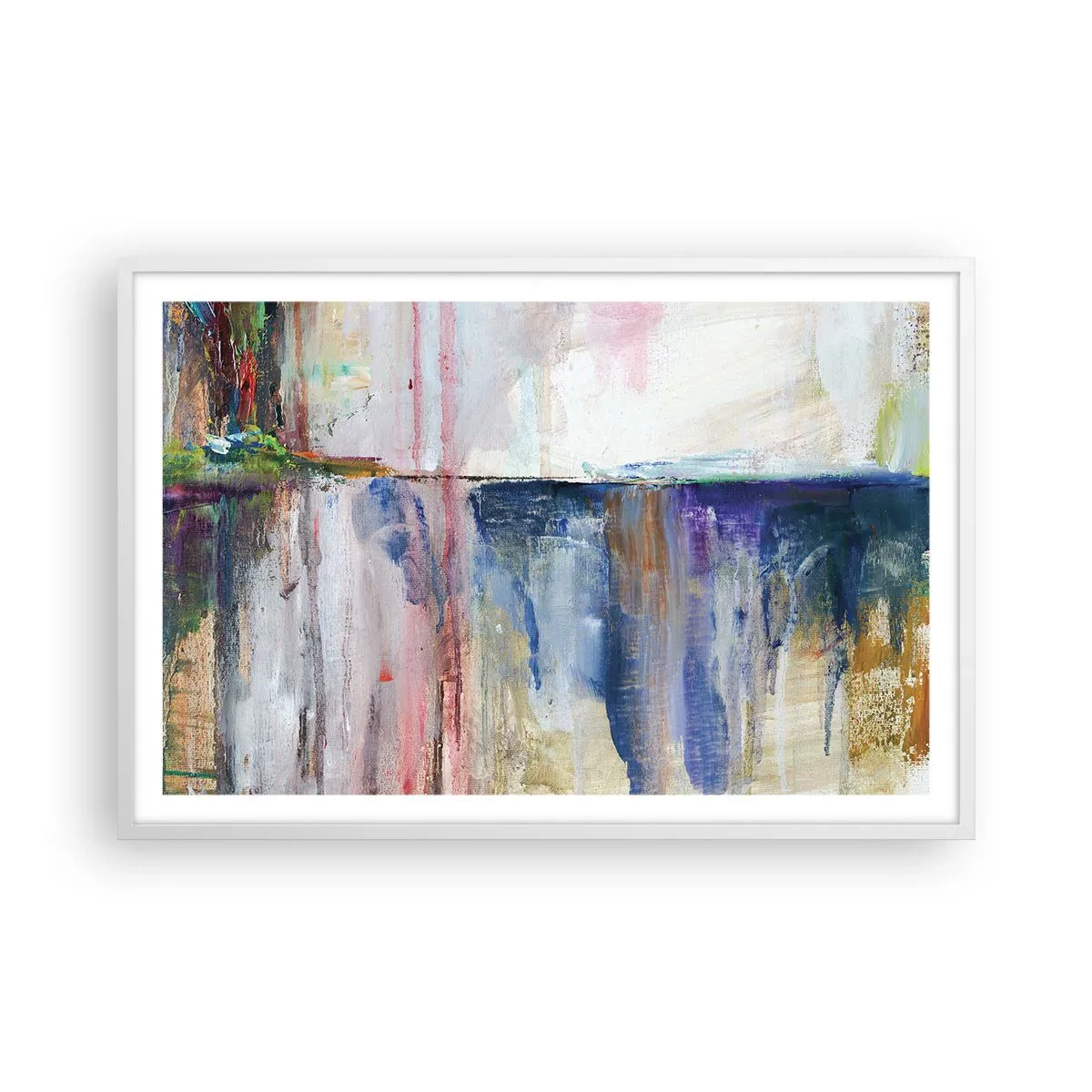 Poster in einem weißen Rahmen - Bunte Eindrücke und Assoziationen - 91x61 cm