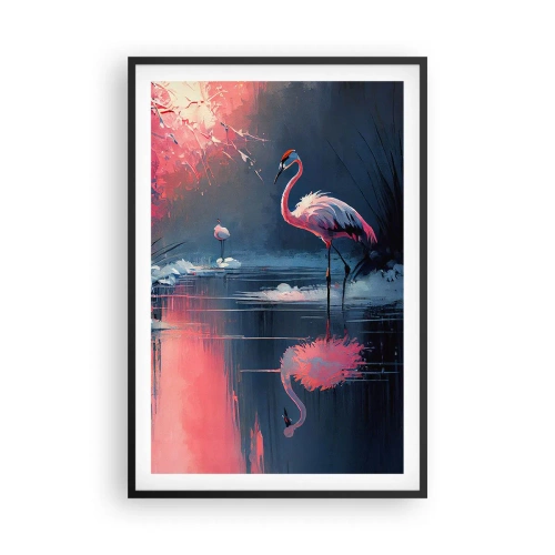 Poster in einem schwarzem Rahmen - Rückzugsort für Vögel - 61x91 cm