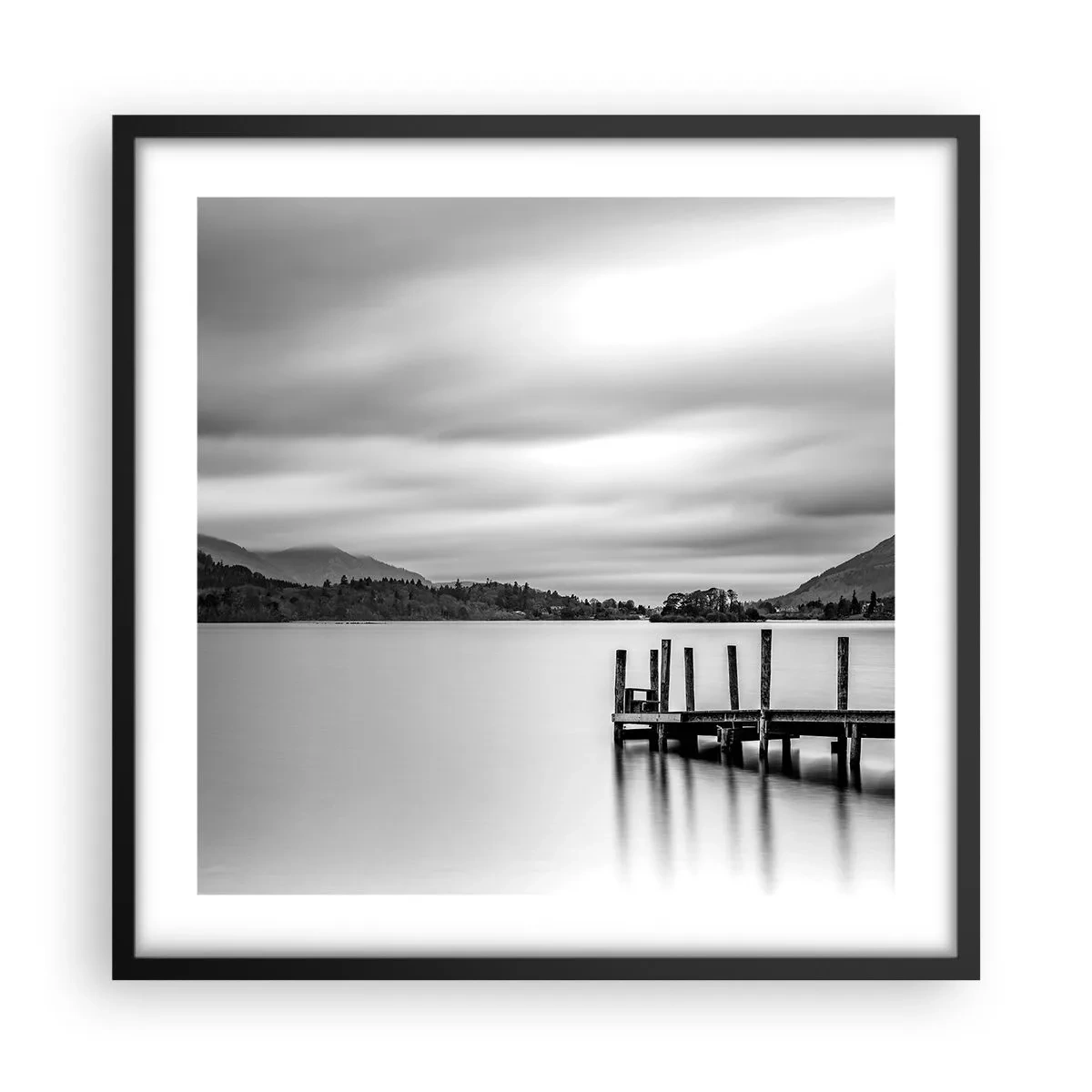 Poster in einem schwarzem Rahmen - Milde und Kraft - 50x50 cm