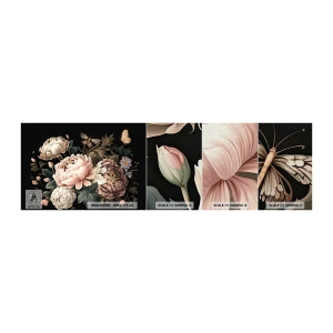 Fototapeten Muster Premium Canvas - Im Barockstil - Botanik, Blumen, Shabby-Chic - 100x30 cm