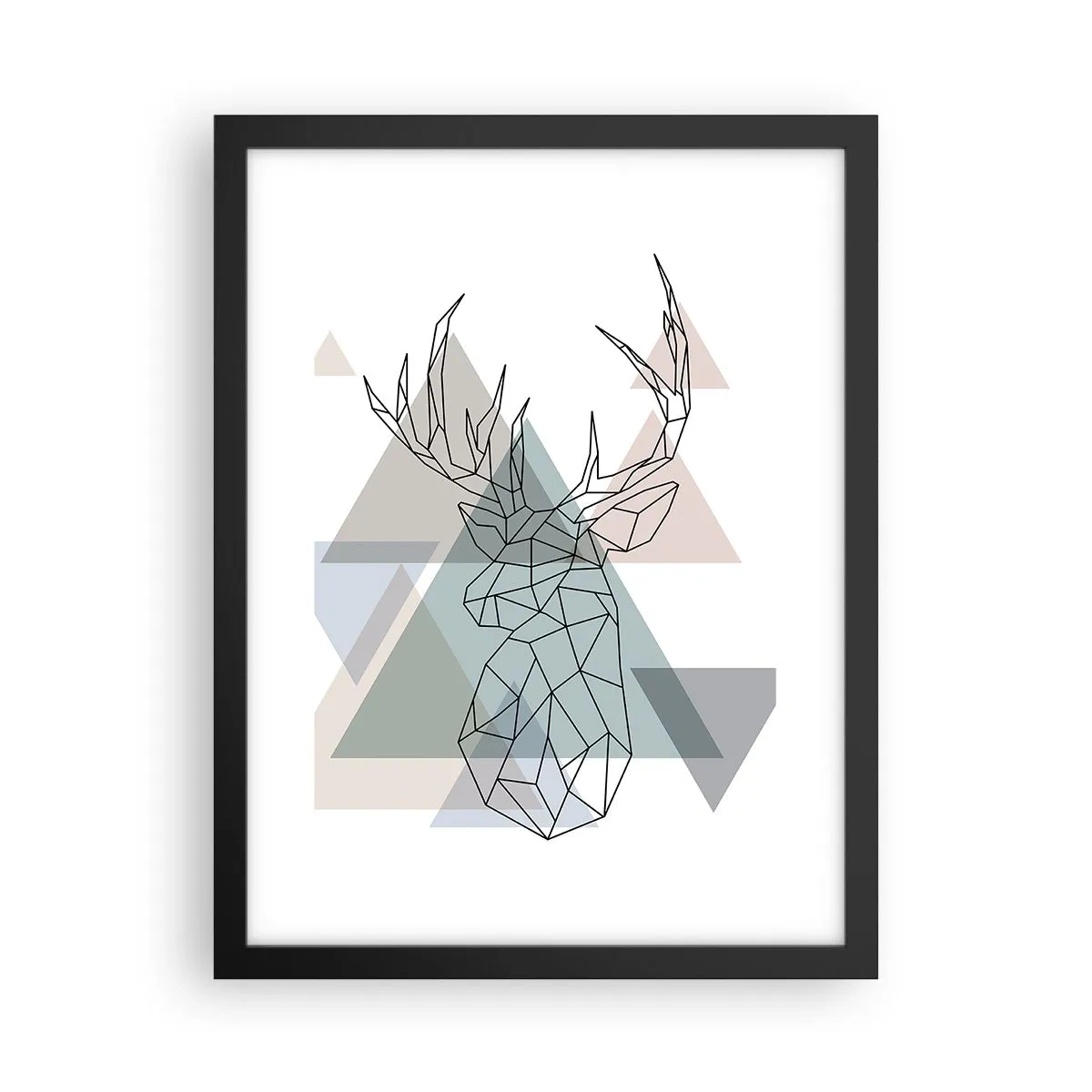 Poster in einem schwarzem Rahmen - In einem geometrischen Wald - 30x40 cm