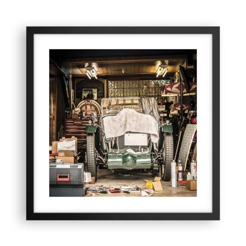 Poster in einem schwarzem Rahmen - Zurück in die Vergangenheit - 40x40 cm