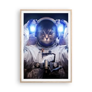 Poster in einem Rahmen aus heller Eiche - Houston, du hast ein Problem - 70x100 cm