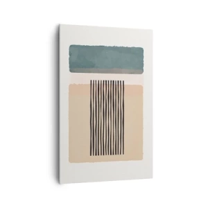 Bild auf Leinwand - Leinwandbild - Minimalistische geometrische Formen in Beige- und Grüntönen - 80x120cm - Alles ist in Ordnung - Moderne Wanddekoration für Wohnzimmer und Schlafzimmer ARTTOR