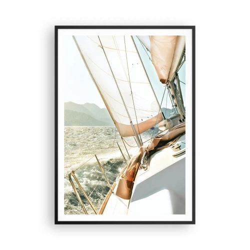 Poster in einem schwarzem Rahmen - Unter vollen Segeln - 70x100 cm