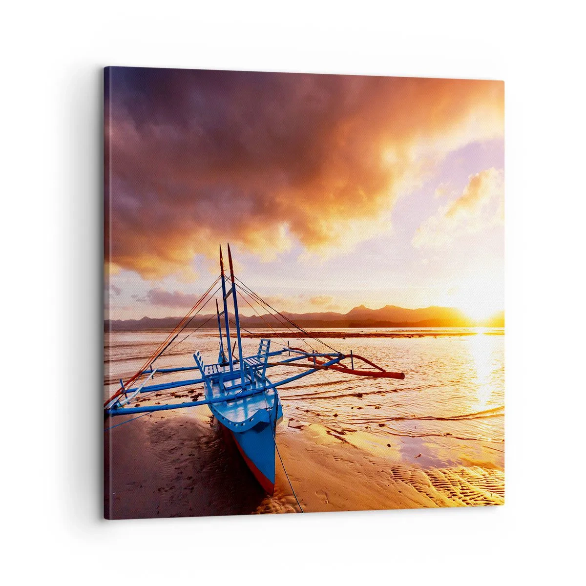 Bild auf Leinwand - Leinwandbild - Nach einem Tag sich im Sand ausstrecken - 60x60 cm