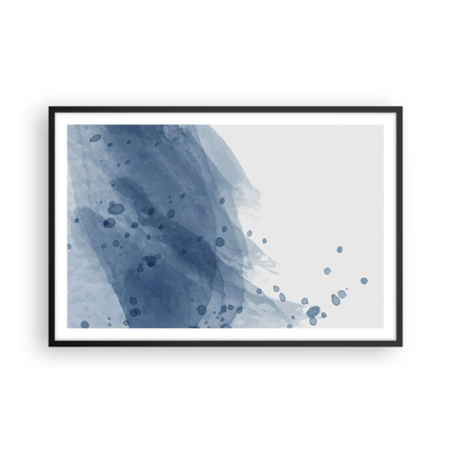 Poster in einem schwarzem Rahmen - Blauer Tüll - 91x61 cm