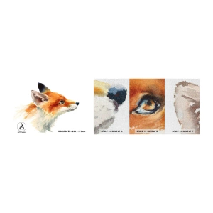 Fototapeten Muster Premium Canvas - Man kann nie vorsichtig genug sein - Tiere, Fuchs, Abstraktion - 100x30 cm