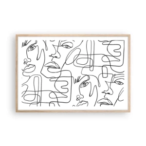 Poster in einem Rahmen aus heller Eiche - In verworrenen Gefühlen - 91x61 cm