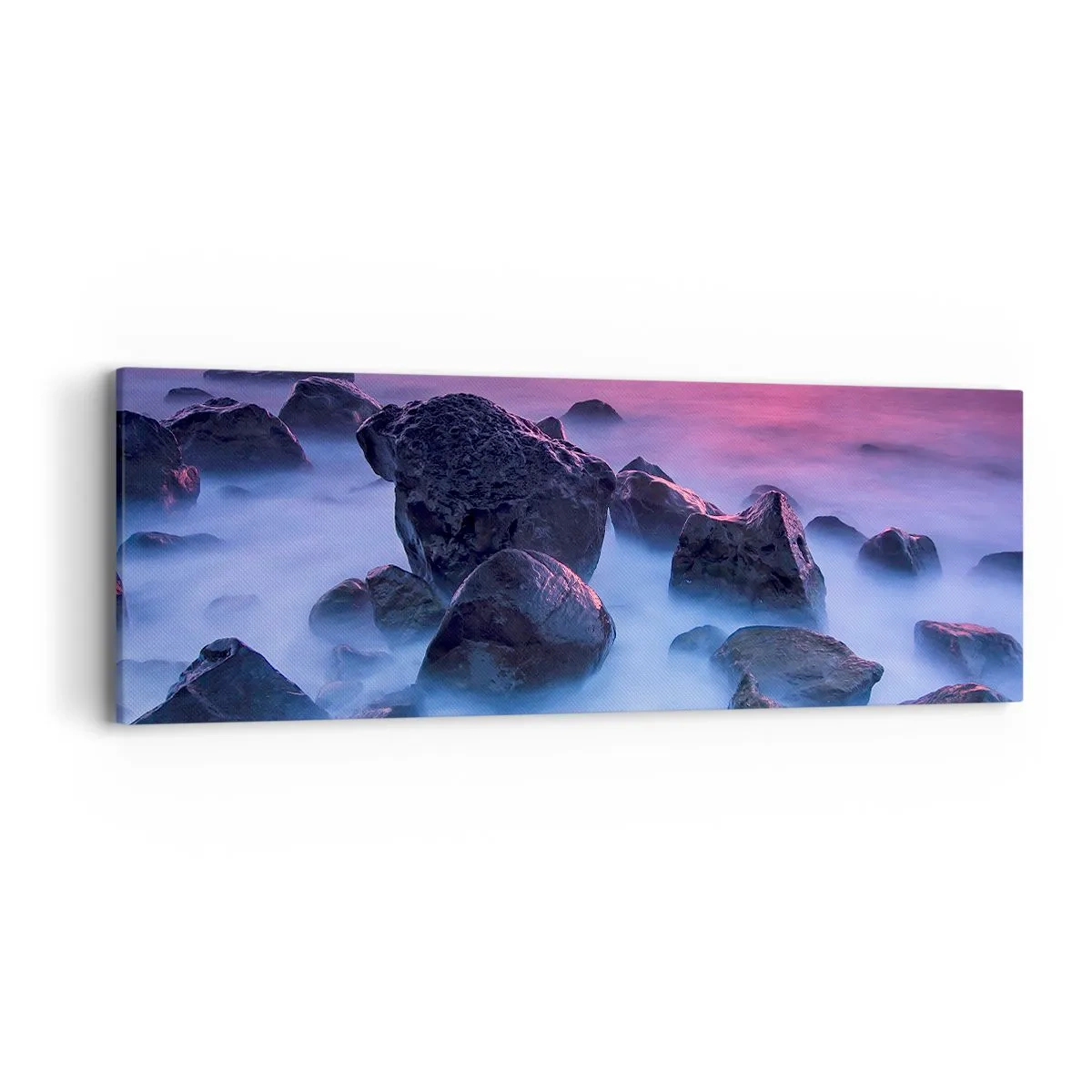 Bild auf Leinwand - Leinwandbild - Geburt bei Licht und Nebel - 90x30 cm
