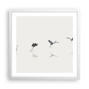 Poster in einem weißen Rahmen - Vier einfache Schritte - 50x50 cm