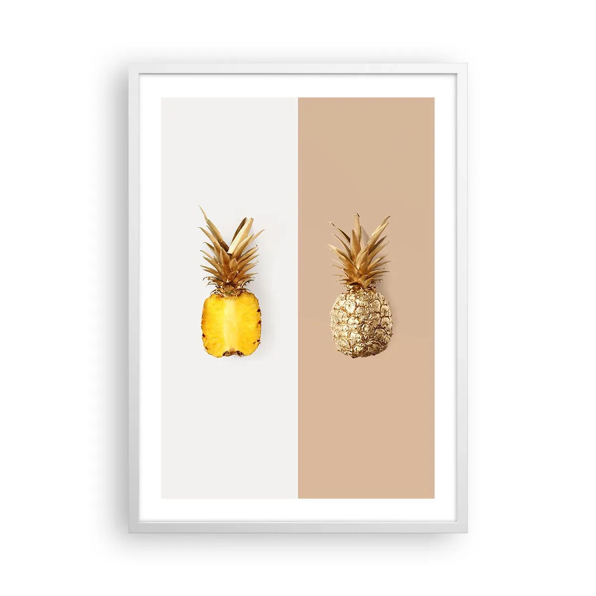 Poster in einem weißen Rahmen - Ananas für uns - 50x70 cm