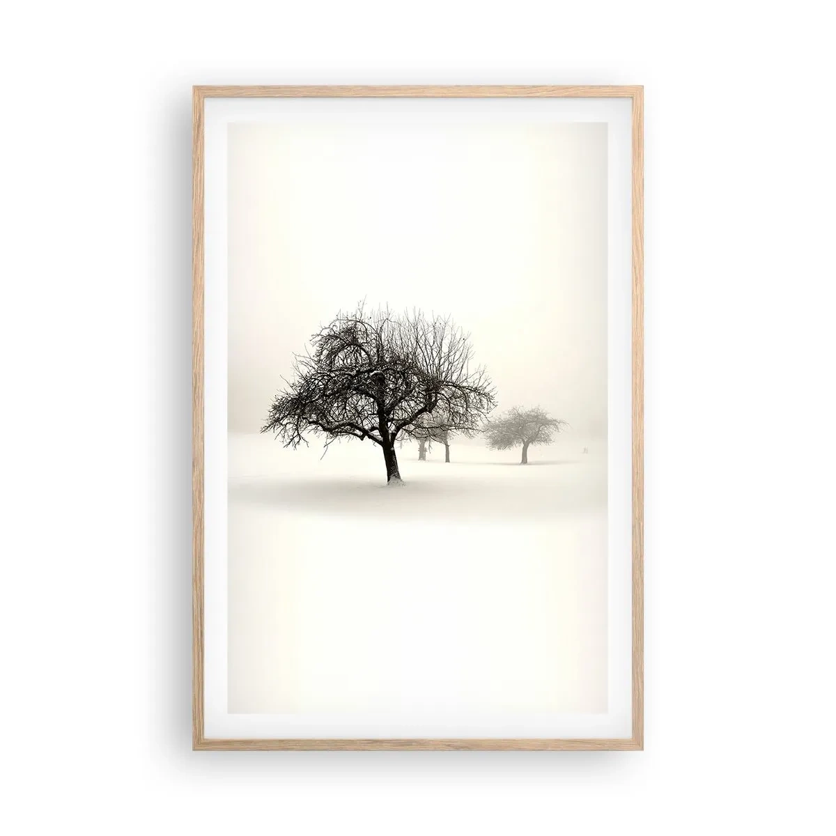Poster in einem Rahmen aus heller Eiche - Winterschlaf - 61x91 cm