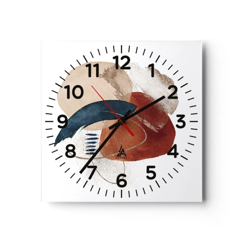 Wanduhr - Glasuhr - Ovale Komposition - 40x40 cm