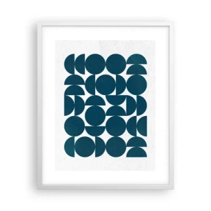 Poster in einem weißen Rahmen - Kreise und Halbkreise - 40x50 cm