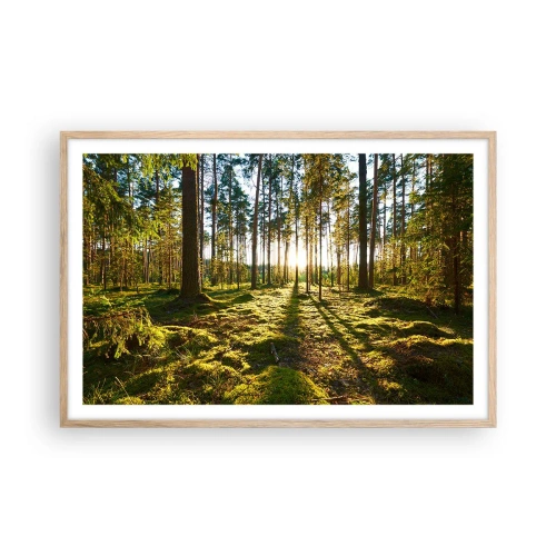 Poster in einem Rahmen aus heller Eiche - … Hinter den sieben Wäldern - 91x61 cm