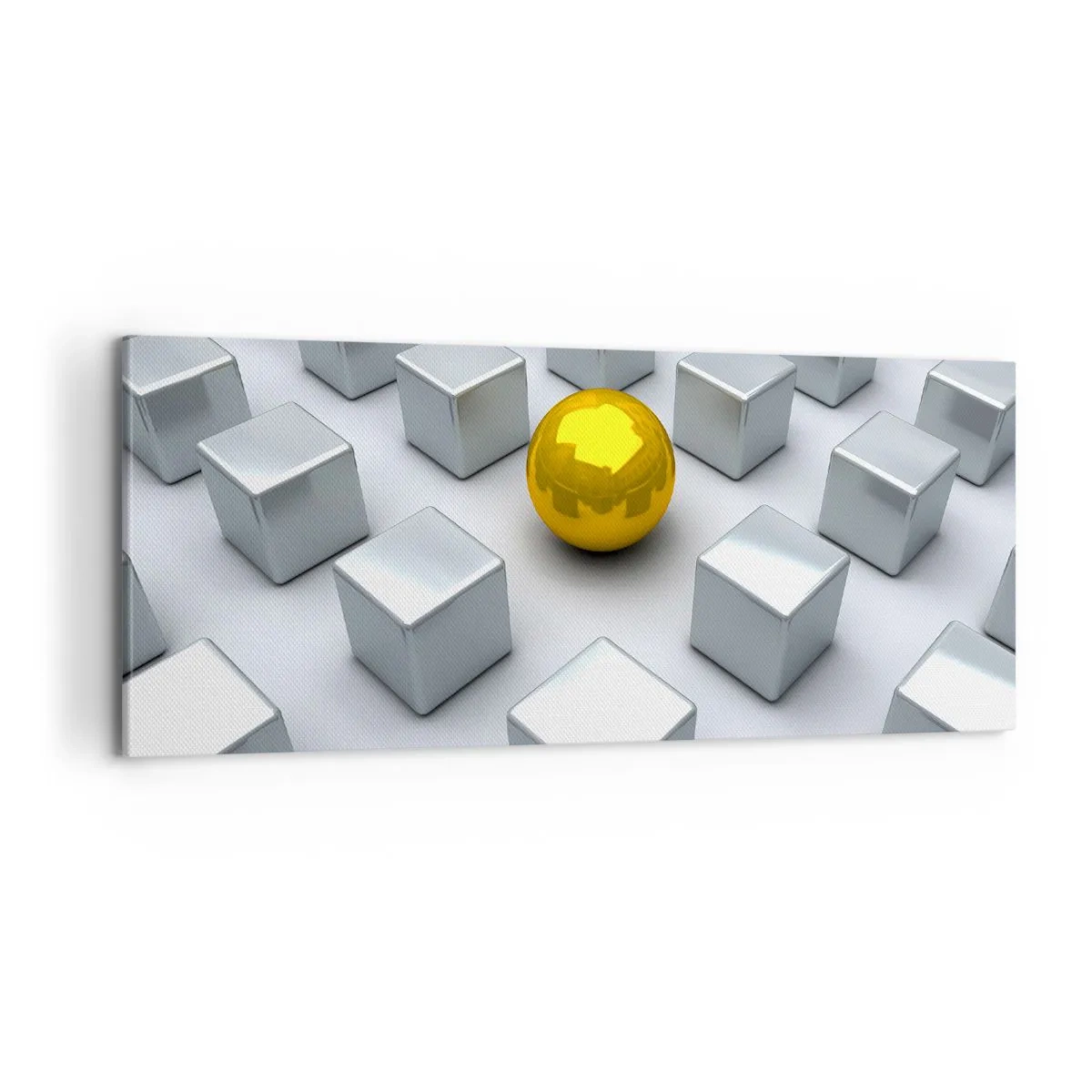 Bild auf Leinwand - Leinwandbild - Warum ich? Geometrische Zusammensetzung - 100x40 cm