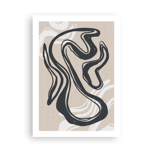 Poster - Abstrakte Linie auf beigem Hintergrund - 50x70cm - Vervielfachter Ausdruck - Moderne Wanddekoration für Wohnzimmer und Schlafzimmer ARTTOR