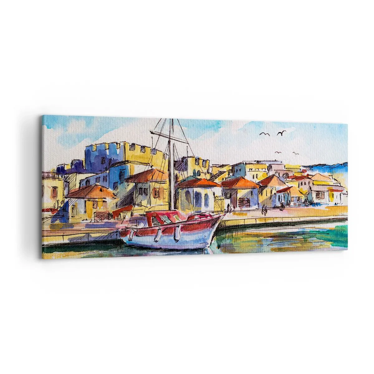 Bild auf Leinwand - Leinwandbild - Regenbogennachmittag - 100x40 cm