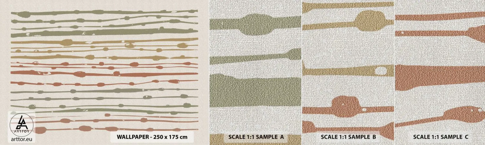 Fototapeten Muster Premium Canvas - Musikalische Notation von Farben - Minimalismus, Pastell, Stück - 100x30 cm