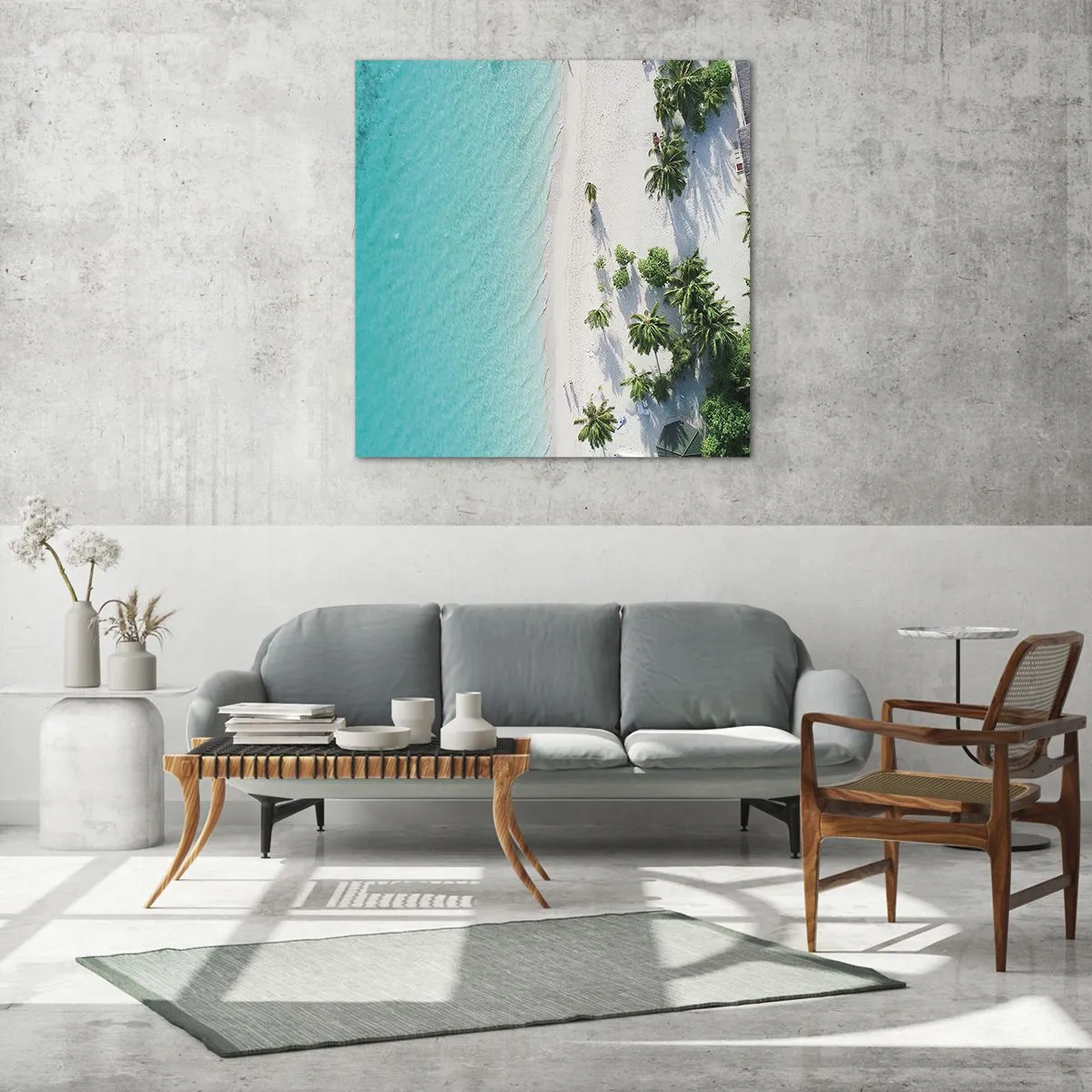 Glasbild - Bild auf glas - Urlaub im Paradies - 40x40 cm