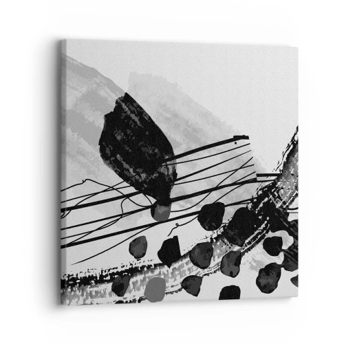 Bild auf Leinwand - Leinwandbild - Organische Schwarz-Weiß-Abstraktion - 30x30 cm