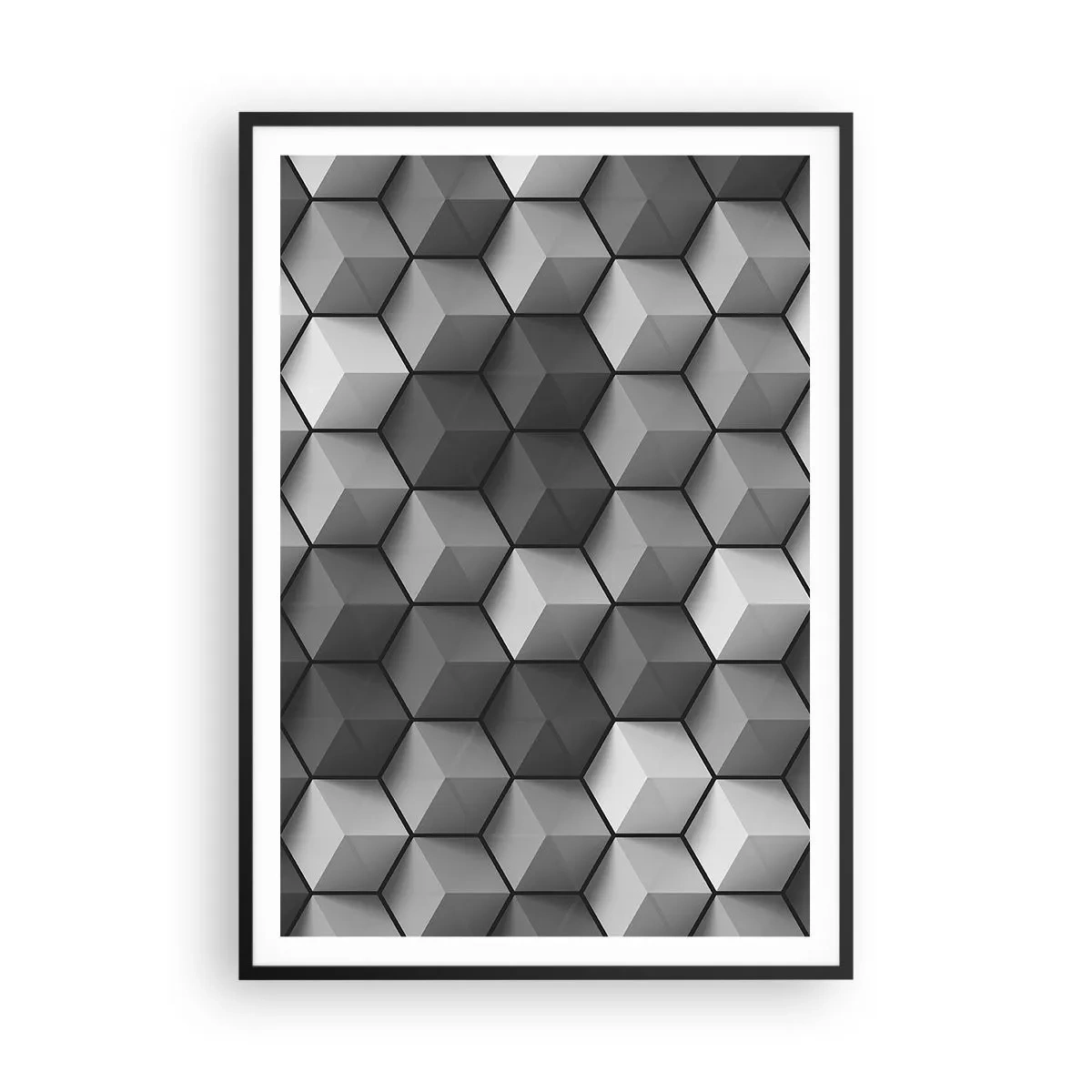 Poster in einem schwarzem Rahmen - Kubistisches Puzzle - 70x100 cm