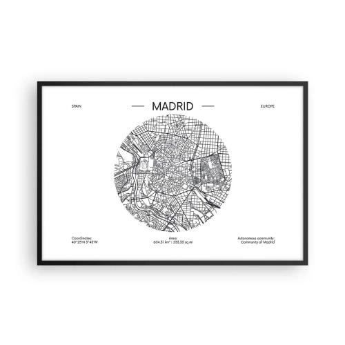 Poster in einem schwarzem Rahmen - Anatomie von Madrid - 91x61 cm